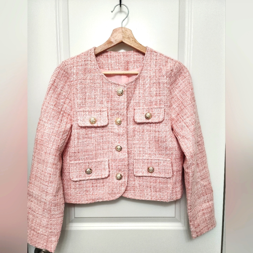 Soft Tweed Blazer (pink)